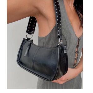 Princess Polly Black Leather Shoulder Bag